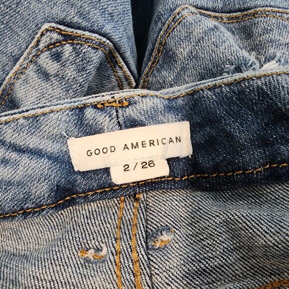 Good American Good Legs Straight Jeans Women's 2/26 High Rise Indigo Denim - Picture 6 of 8